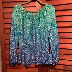 Ellen Tracy silky ombré blouse